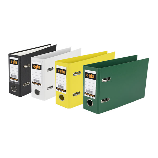 Egla möppurnar eru einar vinsælustu bókhaldsmöppur / bréfabindi á landinu. Þær eru endingargóðar og slitsterkar.
Stærð: 75 mm kjölur, passar fyrir liggjandi A5 pappír.
Fjöldi gata: 2ja gata. Einnig er hægt að fá Egla möppurnar með 3 eða 4 götum. Sölumenn okkar gefa frekari upplýsingar.
Fjöldi í kassa: 24 stk. en möppurnar eru einnig seldar í stykkjatali.
Framleiðandi: Egla / Múlalundur Egla bréfabindi A5 liggjandi, 75 mm kjölur (2914)