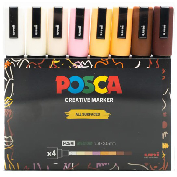 Málningarpennasett 8 litir PC-5M 1,8-2,5mm oddur Málningarpennasett 8 litir PC-5M 1,8-2,5mm oddur